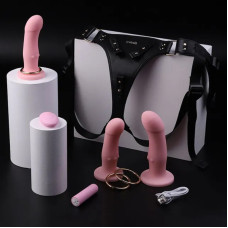 Труси для страпону з вібруючим дилдо Lockink рожевий, розмір М