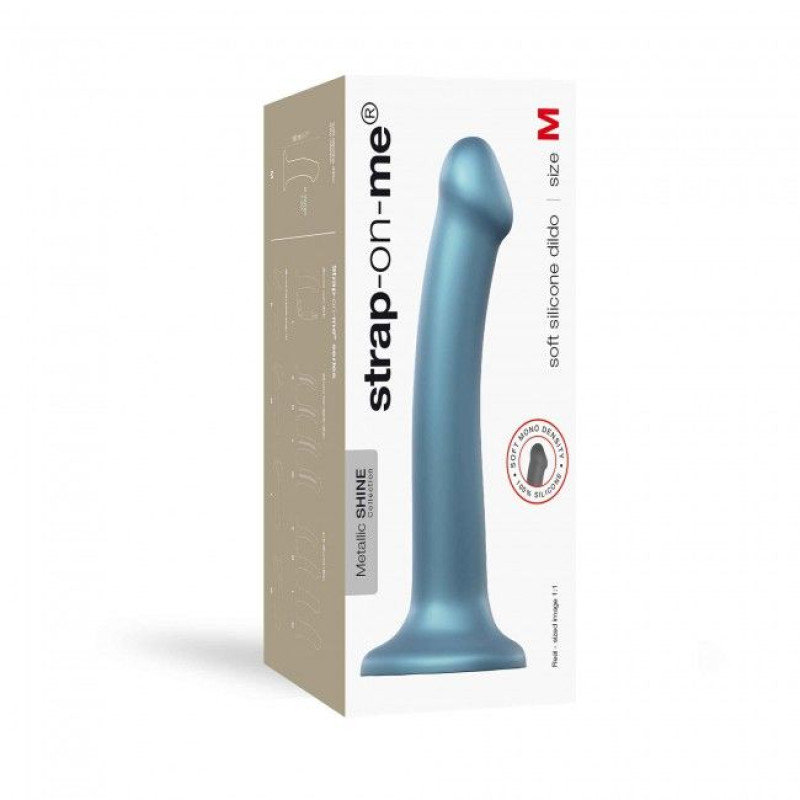 Насадка для страпона Strap-On-Me Mono Density Dildo Голубая M Насадка для страпона Strap-On-Me Mono Density Dildo Голубая M