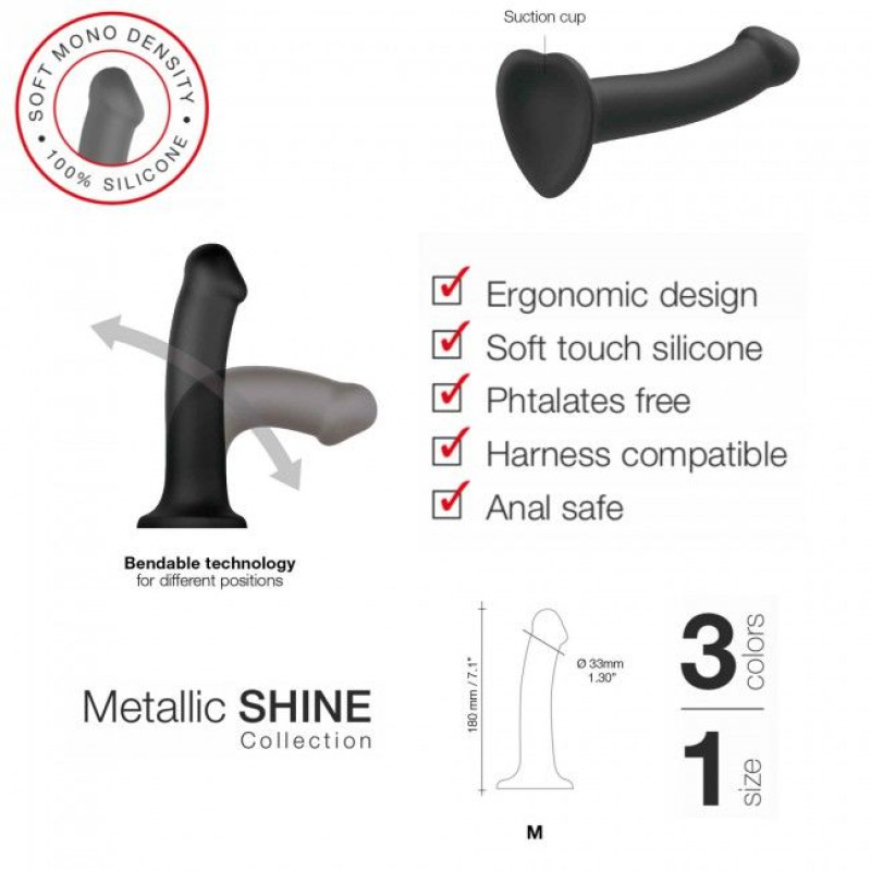 Насадка для страпона Strap-On-Me Mono Density Dildo Голубая M Насадка для страпона Strap-On-Me Mono Density Dildo Голубая M