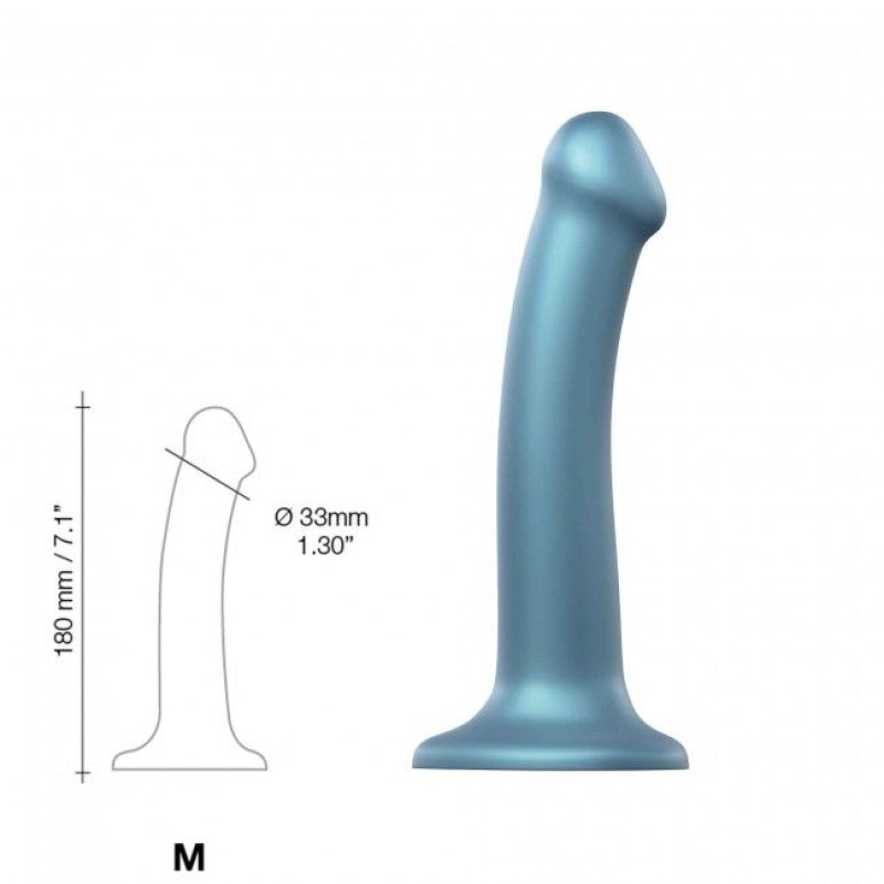 Насадка для страпона Strap-On-Me Mono Density Dildo Голубая M Насадка для страпона Strap-On-Me Mono Density Dildo Голубая M