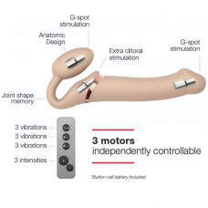 Безремневой страпон с вибрацией Strap-On-Me Vibrating Телесный L