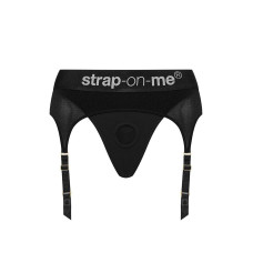 Трусы для страпона с подвязками для чулок Strap-On-Me REBEL HARNESS S