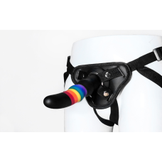 Страпон жіночий райдужний Dreamtoys Colourful Love Strap On Solid Dildo