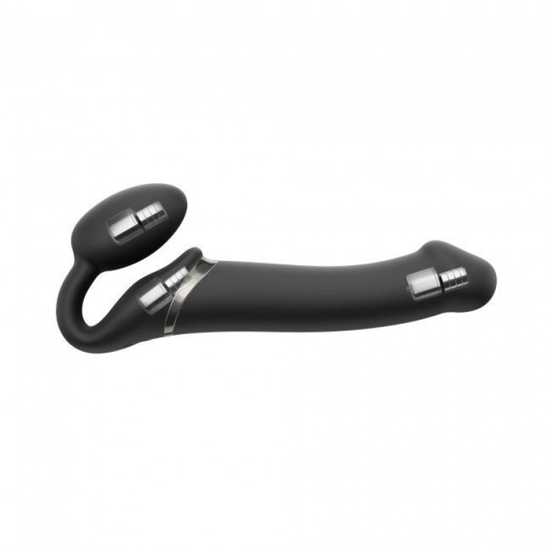 Безремневий страпон із вібрацією Strap-On-Me Vibrating Чорний M Безремневий страпон із вібрацією Strap-On-Me Vibrating Чорний M