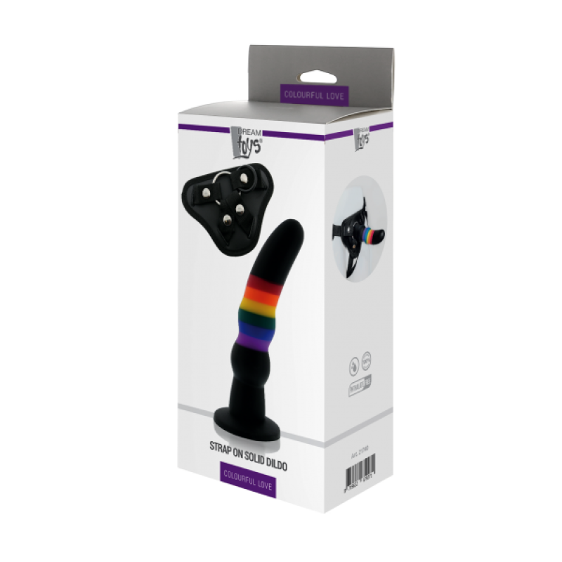 Страпон женский радужный Dreamtoys Colourful Love Strap On Solid Dildo Страпон женский радужный Dreamtoys Colourful Love Strap On Solid Dildo