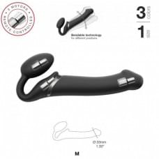 Безремневой страпон с вибрацией Strap-On-Me Vibrating Черный M