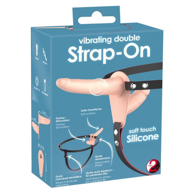 Страпон You2Toys Vibrating Double Strap-On Страпон You2Toys Vibrating Double Strap-On