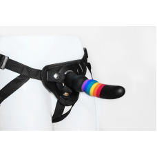 Страпон жіночий райдужний Dreamtoys Colourful Love Strap On Solid Dildo
