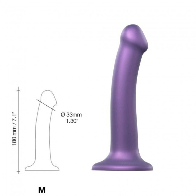 Насадка для страпона Strap-On-Me Mono Density Dildo Фиолетовая M Насадка для страпона Strap-On-Me Mono Density Dildo Фиолетовая M