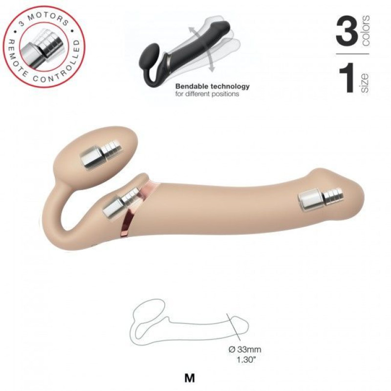 Безремневий страпон з вібрацією Strap-On-Me Vibrating Тілесний M Безремневий страпон з вібрацією Strap-On-Me Vibrating Тілесний M