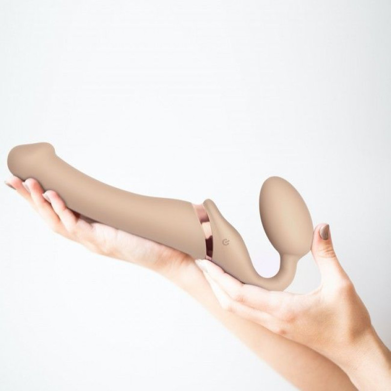 Безремневий страпон з вібрацією Strap-On-Me Vibrating Тілесний M Безремневий страпон з вібрацією Strap-On-Me Vibrating Тілесний M