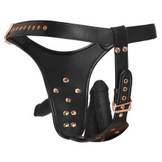 Страпон із трьома реалістичними фалоімітаторами Bad Kitty StrapOn, чорний, L/XL