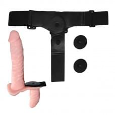 Женский страпон LyBaile Ultra Passionate Harness Doble Heads Flesh Vibrating