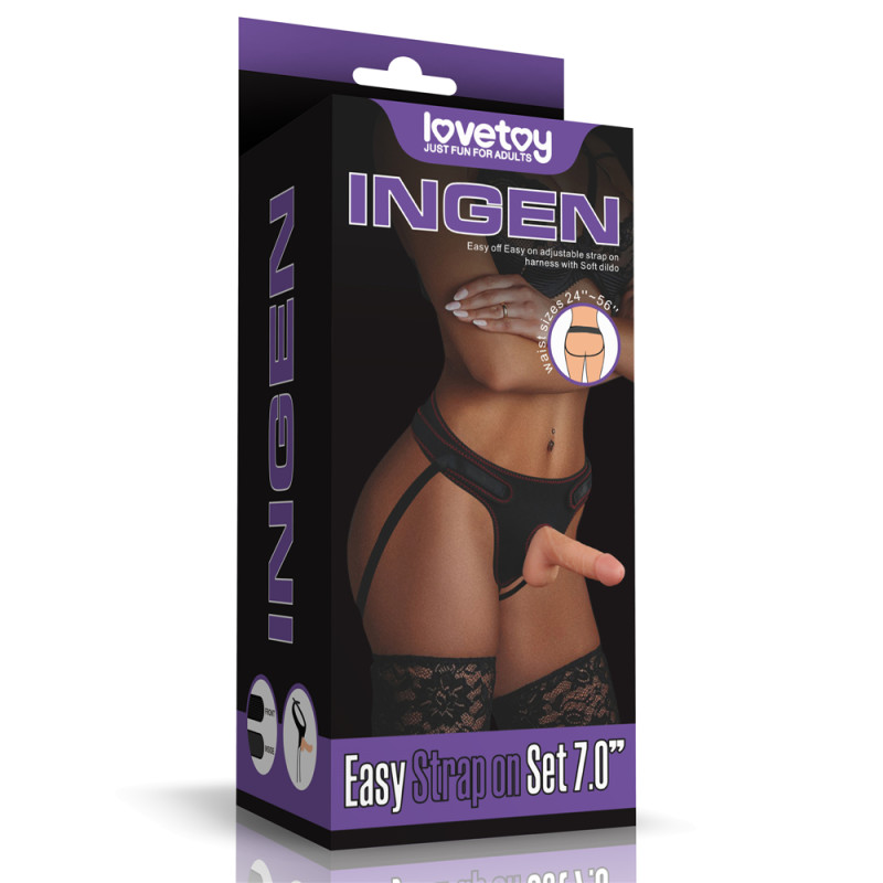 Страпон LoveToy Ingen Easy Strap-On Set 7 Flesh Страпон LoveToy Ingen Easy Strap-On Set 7 Flesh