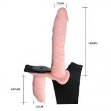 Женский страпон LyBaile Ultra Passionate Harness Doble Heads Flesh Vibrating