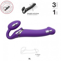 Безремневой страпон с вибрацией Strap-On-Me Vibrating Фиолетовый XL