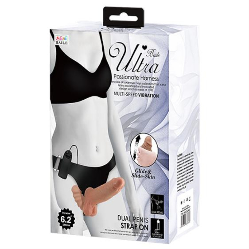 Страпон - Ultra Vibrating Dual Penis Strap On 6.2" Страпон - Ultra Vibrating Dual Penis Strap On 6.2"