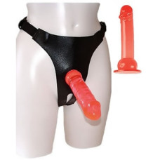 Страпон Seven Creations Crotchless Strap-on 2 Dongs Hot Розовый