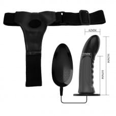 Мужской страпон Pretty Love Marvin Strap-On Harness Vibrating Черный 16.2 см