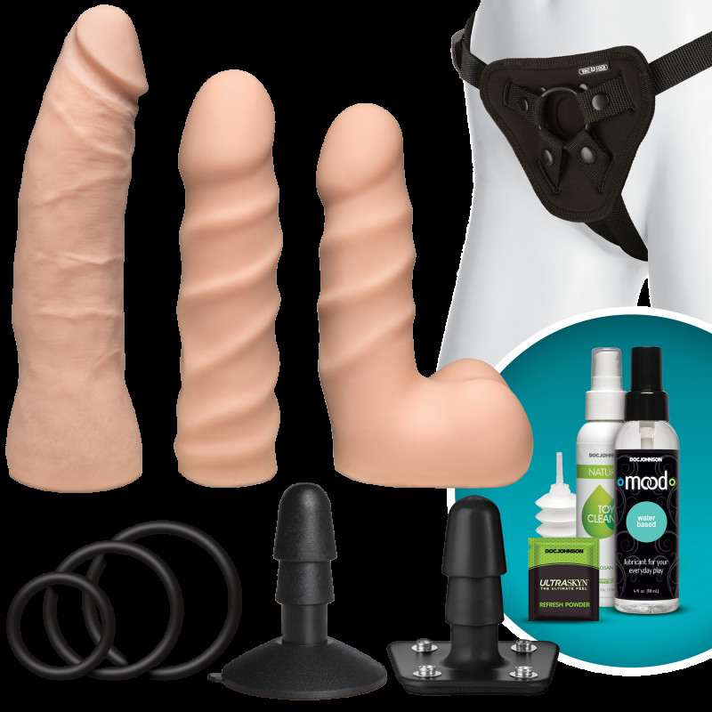 Набір для страпону Doc Johnson Vac-U-Lock Dual Density Starter Set Vanilla Набір для страпону Doc Johnson Vac-U-Lock Dual Density Starter Set Vanilla