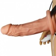 Страпон LoveToy Vibrating Unisex Hollow Strap On