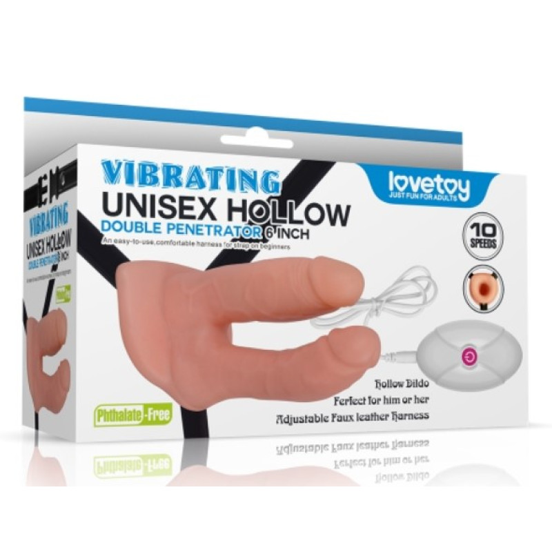 Страпон LoveToy Vibrating Unisex Hollow LVTOY050 Страпон LoveToy Vibrating Unisex Hollow LVTOY050