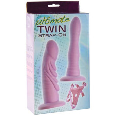 Страпон с двумя фаллоимитаторами Seven Creations Ultimate Twin Strap-On