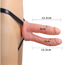 Страпон полый для двойного проникновения LoveToy Unisex Hollow Double Penetrator