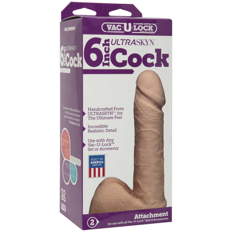 Фалоімітатор Doc Johnson Vac-U-Lock 6 Inch Ultraskyn Cock Білий Фалоімітатор Doc Johnson Vac-U-Lock 6 Inch Ultraskyn Cock Білий