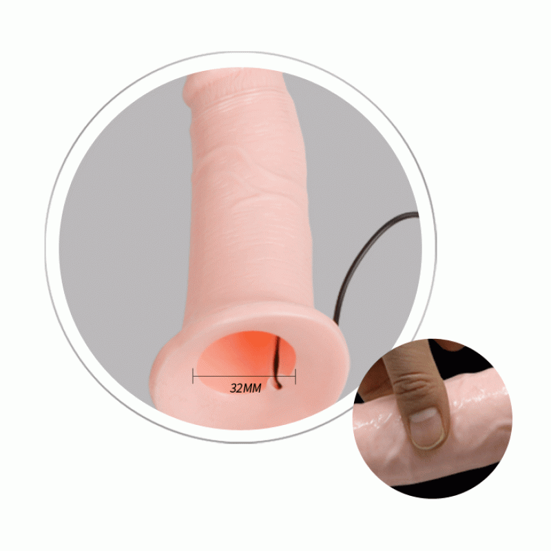 Страпон с вибрацией LyBaile Телесный BW0232