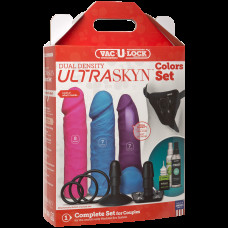 Набор для страпона Doc Johnson Vac-U-Lock Dual Density UltraSKYN Colors Set