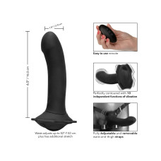 Страпон з вібрацією на ременях California Exotic з пультом управління, чорний, 16.5 см x 3.75 см