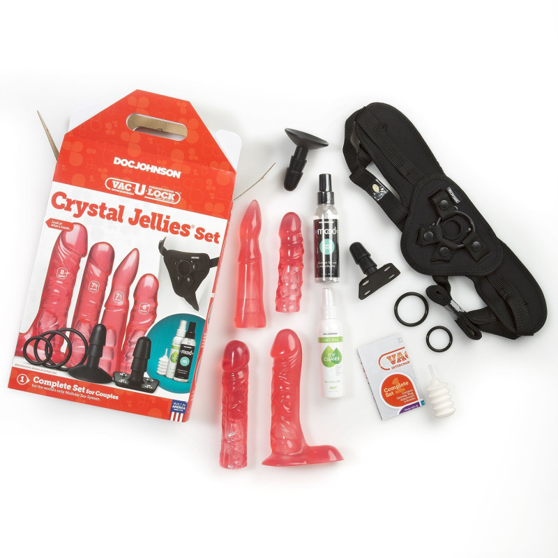 Набір для страпону Doc Johnson Vac-U-Lock Crystal Jellies Set Набір для страпону Doc Johnson Vac-U-Lock Crystal Jellies Set