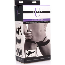 Двойной страпон с вибро Strap U Power Pegger черный