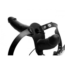 Двойной страпон с вибро Strap U Power Pegger черный