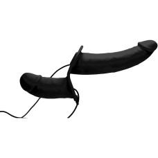Двойной страпон с вибро Strap U Power Pegger черный