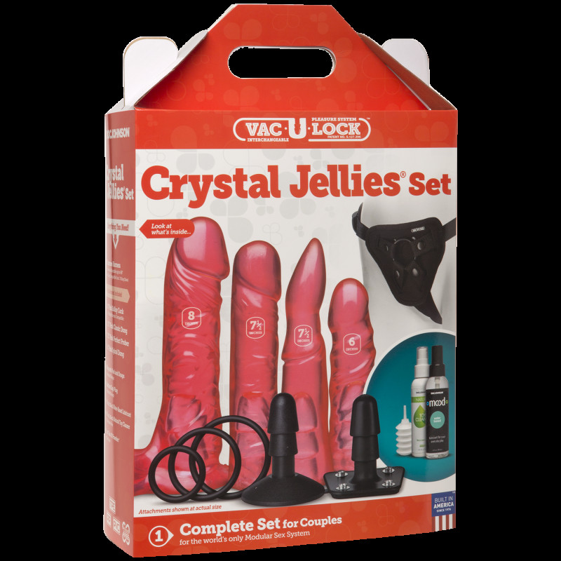 Набір для страпону Doc Johnson Vac-U-Lock Crystal Jellies Set Набір для страпону Doc Johnson Vac-U-Lock Crystal Jellies Set