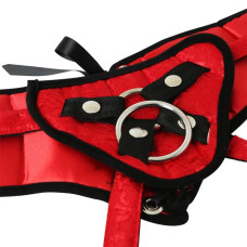 Трусы для страпона Sportsheets Plus Red Lace w/Satin Corsette Strap On