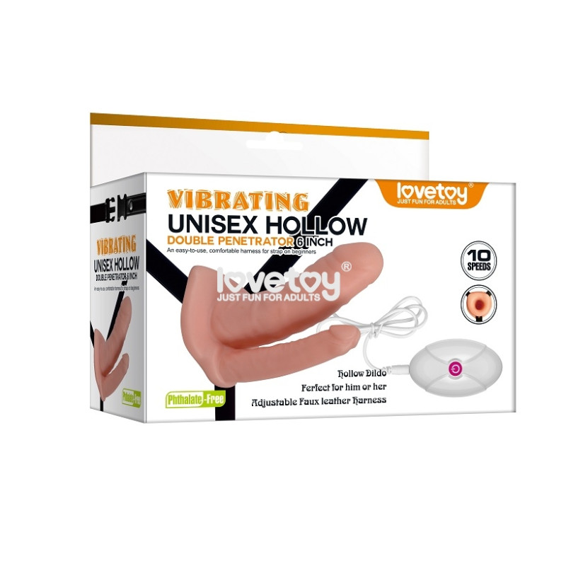 Страпон LoveToy Vibrating Unisex Hollow LVTOY153 Страпон LoveToy Vibrating Unisex Hollow LVTOY153