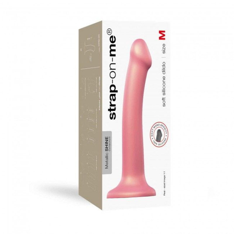 Насадка для страпона Strap-On-Me Mono Density Dildo Розовая M Насадка для страпона Strap-On-Me Mono Density Dildo Розовая M