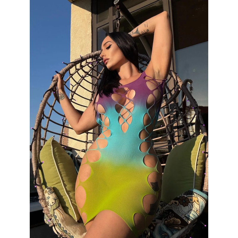 Сукня Leg Avenue Seamless Ombre Faux Lace Up Mini Dress One Size Ocean