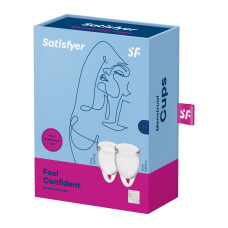 Набор менструальных чаш Satisfyer Feel Confident Прозрачная 15мл и 20мл мешочек для хранения
