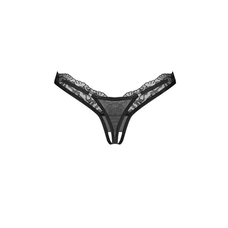 Трусики Obsessive Arrowel Black crotchless thongs S/M