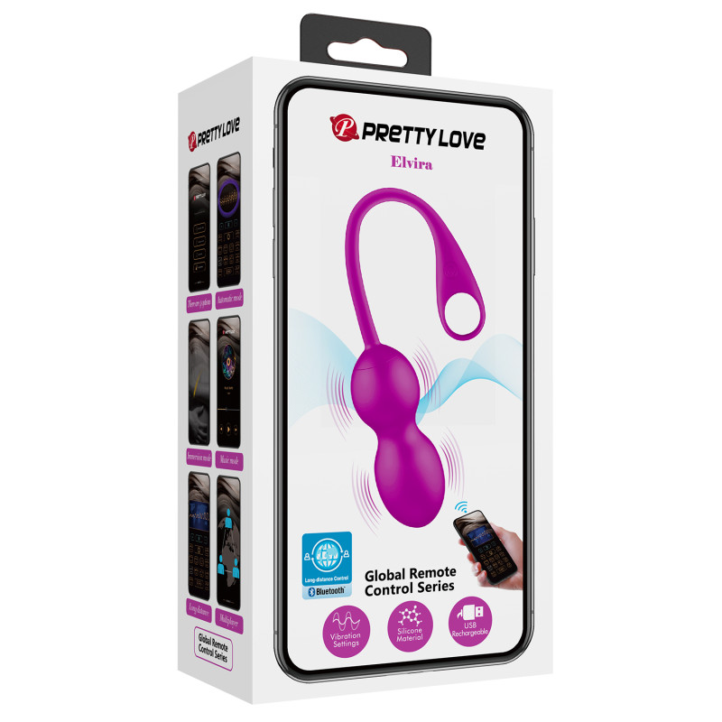 Виброшарики Pretty Love Elvira Vibrating Egg Purple (App)