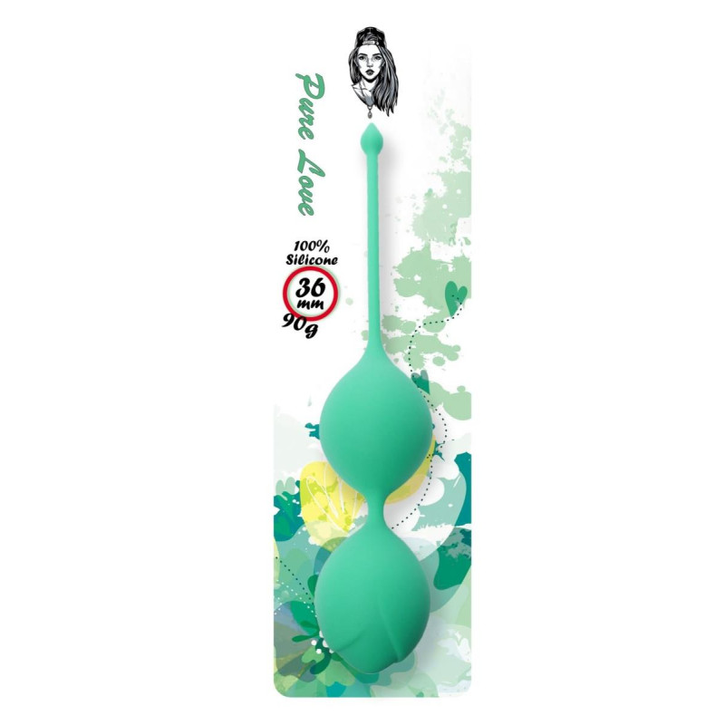 Вагинальные шарики B - Series Femme Kegel Balls 36 мм, 90 гр, Green