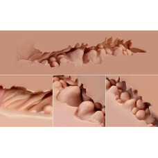 Мастурбатор-півторс Naked Factory SCARLET, вагіна + анус, вузький вхід, дуже реалістичний, наскрізний