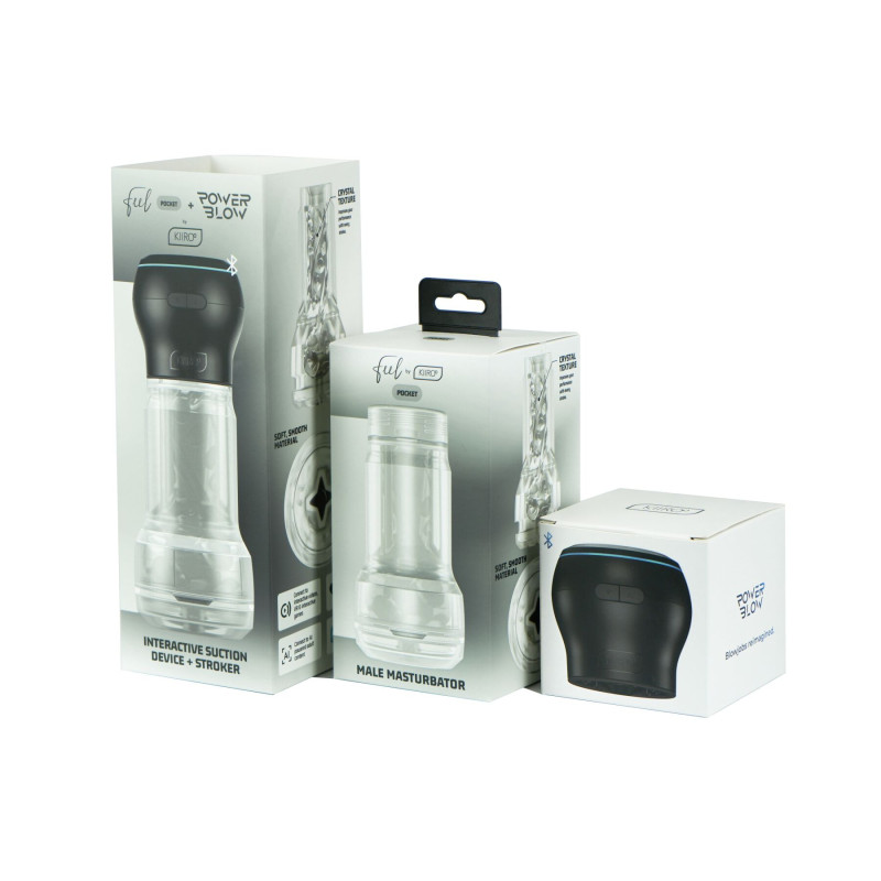 Мастурбатор Kiiroo Feel Pocket Crystal с всасывающей интерактивной насадкой PowerBlow Combo Set Мастурбатор Kiiroo Feel Pocket Crystal с всасывающей интерактивной насадкой PowerBlow Combo Set
