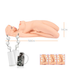 Мастурбатор кукла Kokos Veronia 2WayPlus с вибрацией и массажем, два входа: вагина и попка