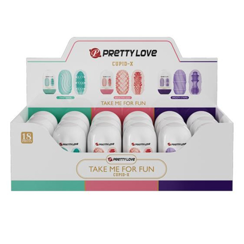 Набір мастурбаторів Pretty Love Cupid-X Egg Set, 18 шт. Набір мастурбаторів Pretty Love Cupid-X Egg Set, 18 шт.