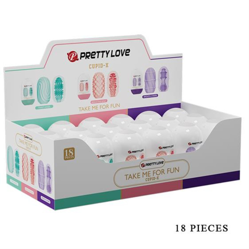 Набір мастурбаторів Pretty Love Cupid-X Egg Set, 18 шт. Набір мастурбаторів Pretty Love Cupid-X Egg Set, 18 шт.